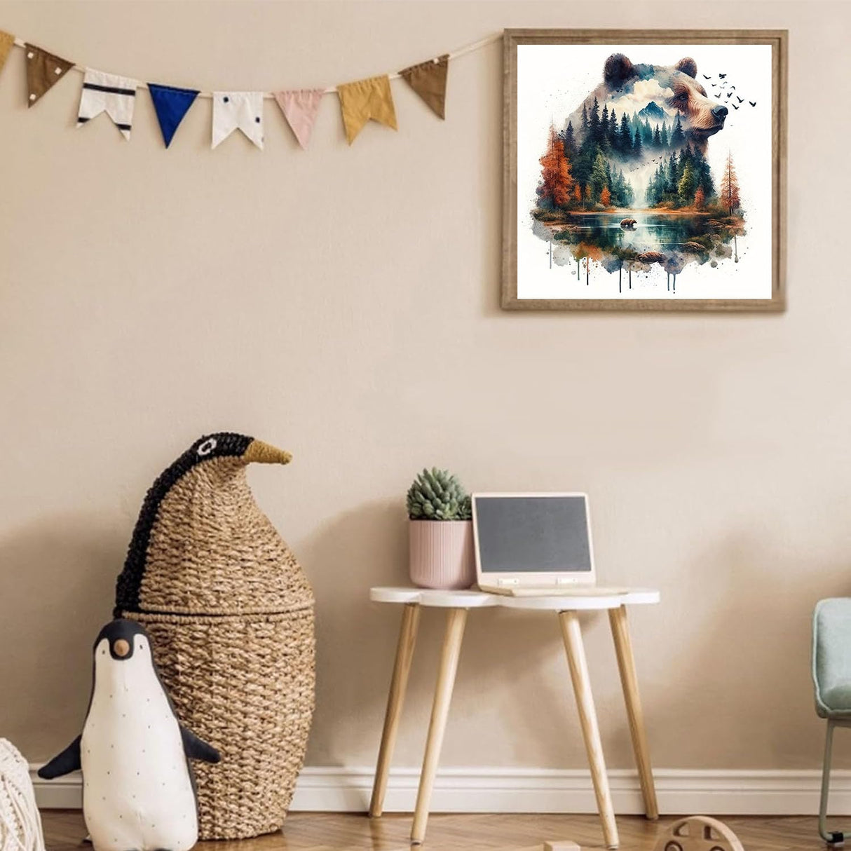 Forest Bear Diamond Painting Kits for Adults - Diamond Art for Adult Bear, Gem Painting Crafts Kits Gift, DIY 5D Gem Art Perfect for Home Wall Decor Gifts (14x14 inch) cviokrdu