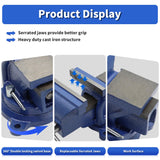 Nakkaa 4" Bench Vise Ductile Cast Iron Bench Vise with 360° Flexible Swivel Locking Base Heavy Duty Home Work 4 Inch Bench Vice Nakkaa