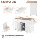 Kitchen Island on Wheels with Storage, Rolling Kitchen Islands with Drop Leaf&Power Outlet, Mobile Kitchen Island Cart with Trash Can Storage, Spice Rack, Towel Rack, Storages Cabinet ,Drawers SAHISTCT