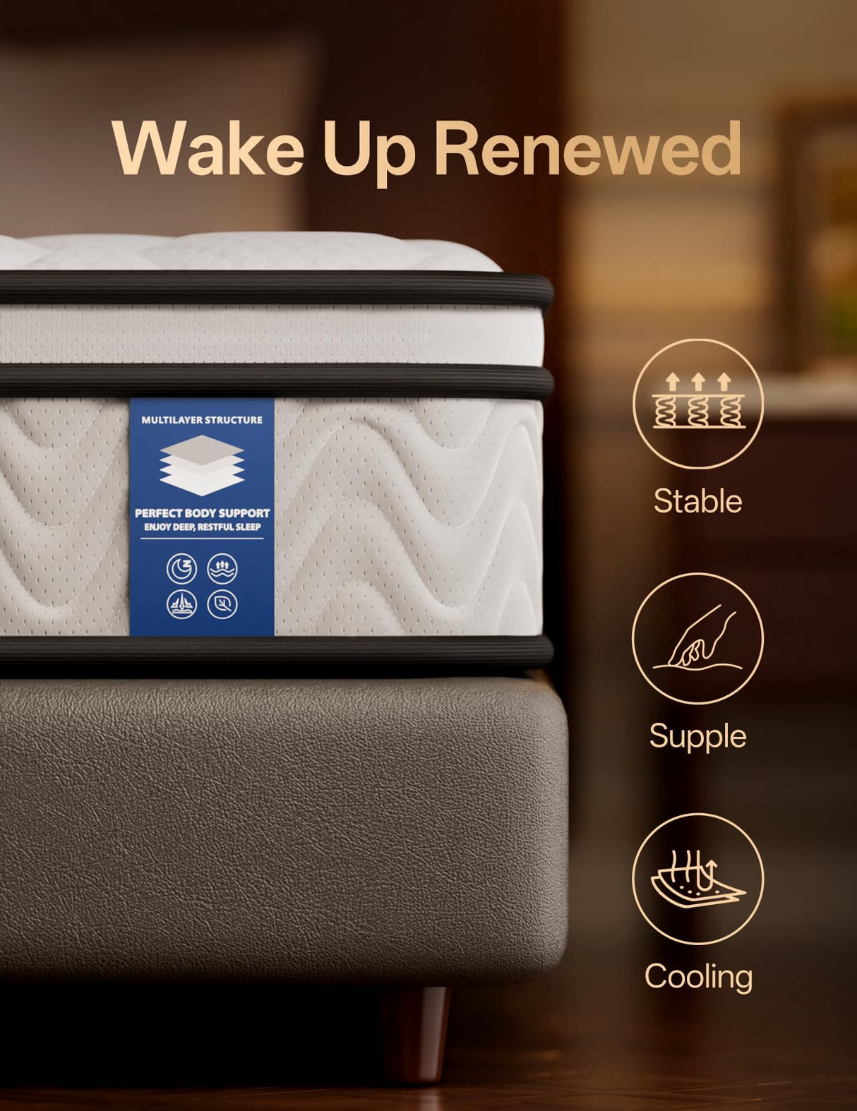 Full Mattress, 10in Memory Foam Hybrid Mattress, Medium Firm and Individually Pocket Springs - Pressure Relief, CertiPUR-US Certified, Motion Isolation-Extra Edge Support. (White, Full, 10, Inches) Om Vasudhare