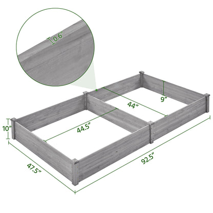 Yaheetech 8×4ft Wooden Horticulture Raised Garden Bed Divisible Elevated Planting Planter Box for Flowers/Vegetables/Herbs in Backyard/Patio Outdoor, 93 x 48 x 10in, Gray - WoodArtSupply