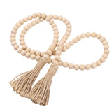 LIOOBO Wood Bead Garland Farmhouse Rustic Country Beads Holiday Decoration Wall Hanging Prayer Beads LIOOBO
