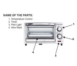 Continental Electric CE-TO101 Toaster Oven, 4 Slice, White Continental Electric