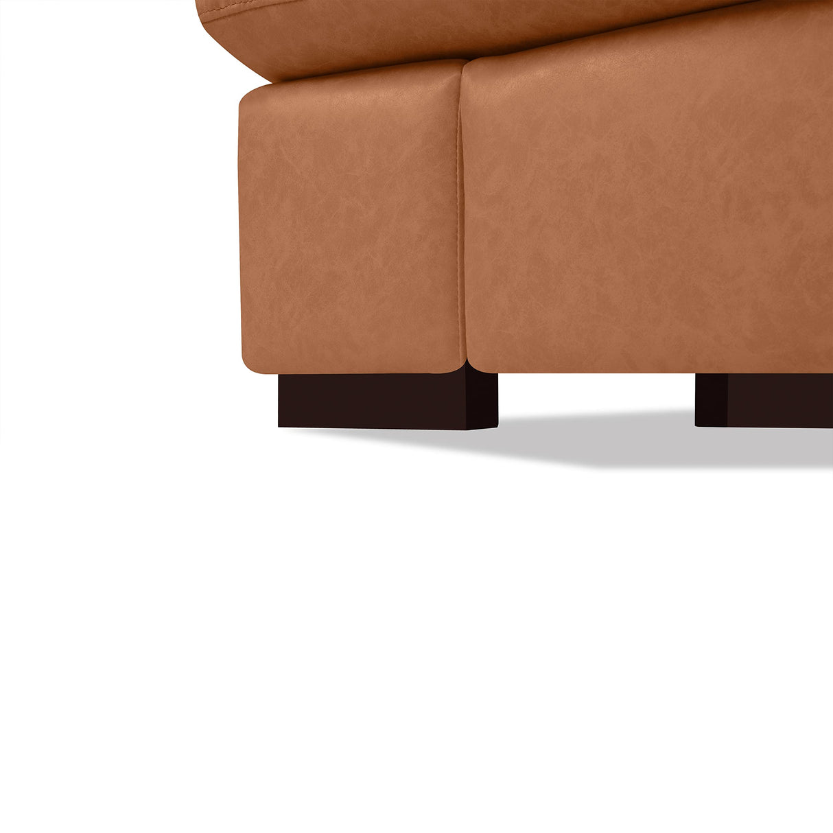 Naomi Home Oversized Genuine Leather Modern Loveseat Sofa - Small Love Seat Sofas Couch - Mid-Century Living Room Furniture Couch, Eco-Friendly Corner Loveseats - Tan Naomi Home
