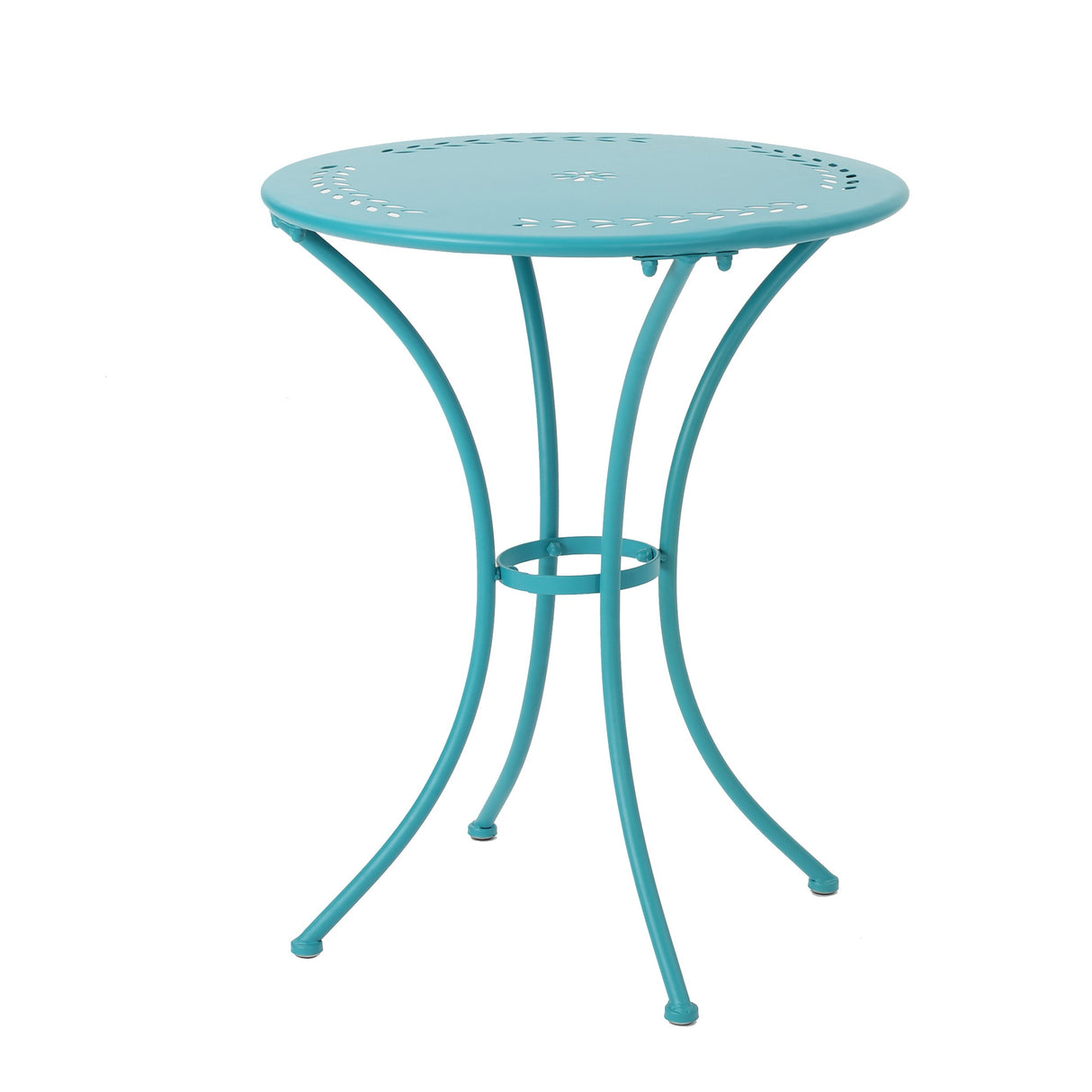 Christopher Knight Home Lourdes Iron Bistro Set, 3-Pcs Set, Matte Teal Christopher Knight Home