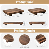 2 Pcs Wood Pedestal Stand Riser Wood Riser Soap Stand for Bathroom Wood Farmhouse Soap Tray for Home Kitchen Counter Table Decor Bottles Plant Jewelry Candles Guest Display (Old Brown) Tiamon