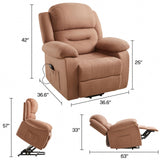 Jocisland Power Lift Recliner Chair for Elderly, Adults Electric Reclining Chairs with Remote Control, Side Pockets, Motorized Sofa for Living Room Bedroom, Infinite Position, Brown Jocisland
