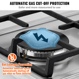 VEVOR 12 inch 2 Burners Cooktop Max 12250BTU Built-in Stainless Steel Stove Top LPG/NG Convertible Dual Fuel Natural Gas Hob with Thermocouple Protection for Outdoor, Kitchen, Camping, RV VEVOR