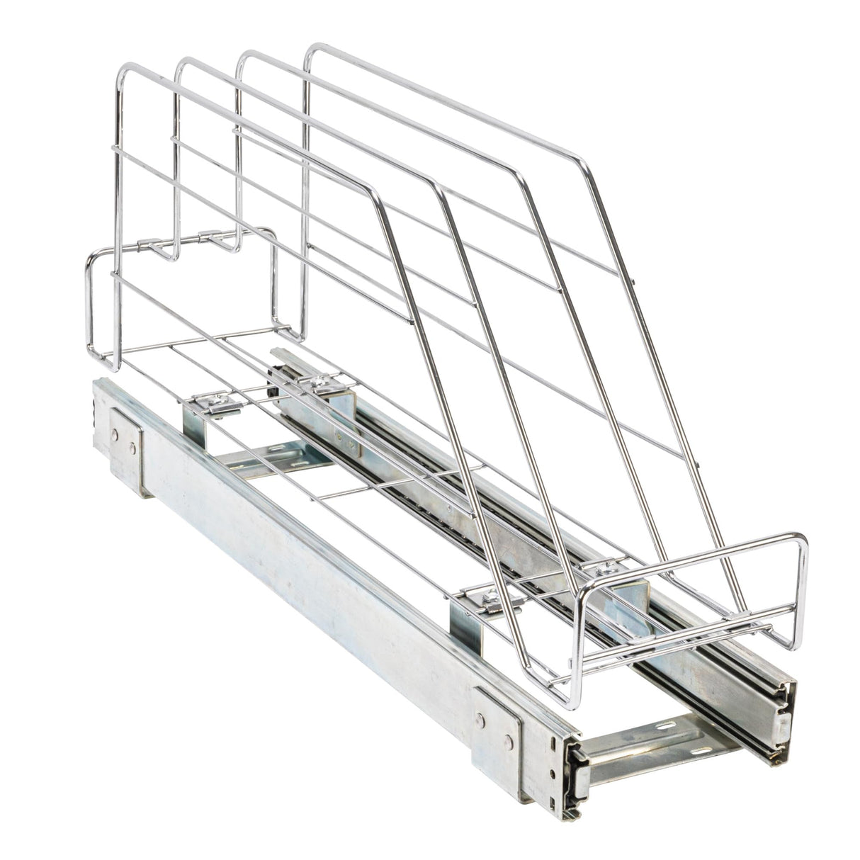 Household Essentials Glidez Multipurpose Chrome-Plated Steel Pull-Out/Slide-Out Storage Organizer for Cookware and Bakeware - Fits Standard Size Cabinet or Shelf, Chrome Household Essentials