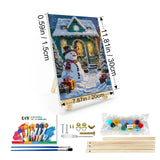 JOOZ Christmas Paint by Numbers Kit for Adults with Frame, Snowman Paint by Number with Easel, DIY Christmas Framed Paint by Number Kits for Gift Home Wall Decor 8x12 Inch JOOZ