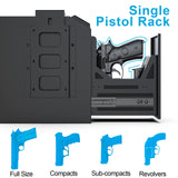 Biometric Gun Safe, Mounted Handgun Safe for Nightstand Bed Side Hidden Gun Storage in Wall Quick Access Bedside Slider Pistols Safes for Handguns with Fingerprint, Keypad, Pistol JNOSFL