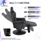 Homall Computer Racing Style Pu Leather Ergonomic Adjusted Reclining Video Gaming Single Sofa Chair with Footrest Headrest and Lumbar Support (Black) Homall