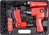JEGS 81151 Air Tool Kit Includes Impact Wrench Ratchet Wrench Hammer Die Grinder JEGS