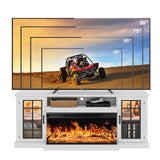 oneinmil 36 Inch 3-Sided Glass Fireplace TV Stand for TVs up to 80", Rustic Media Entertainment Center Console Table with Glass Door Closed Storage, Set of TV Table, White oneinmil