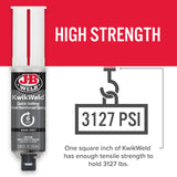 J-B Weld 6 Minute Set Epoxy KwikWeld, High Strength, Waterproof, 2 Pack, Dark Grey, 50176-2 J-B Weld