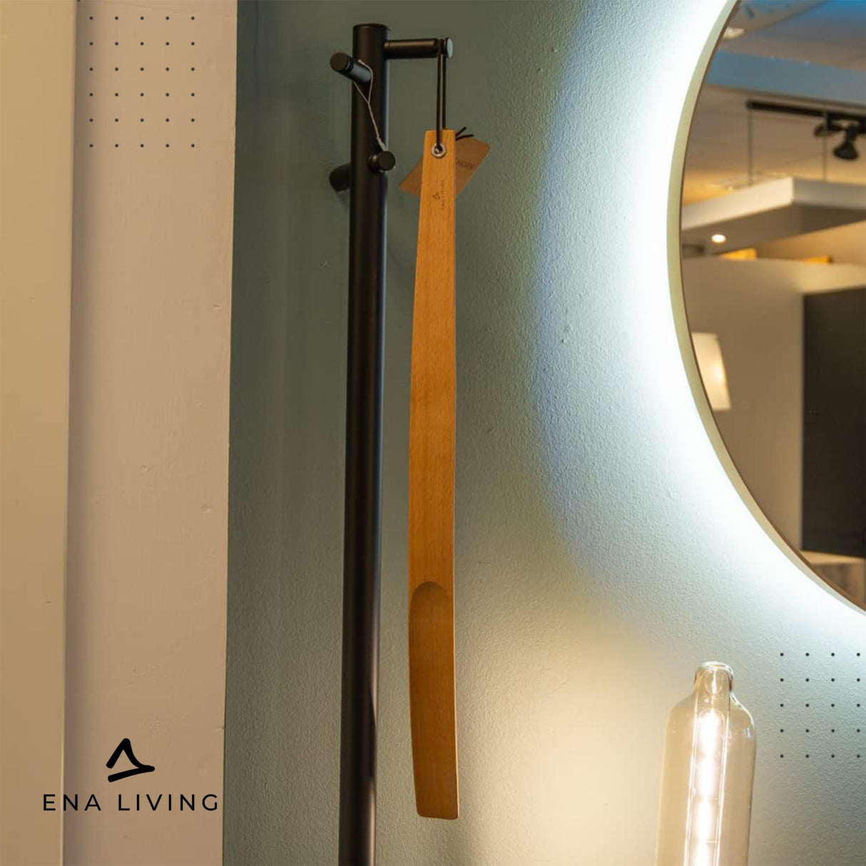 ENA Living Beechwood Shoe Horn, 21.6” Long Handle for Seniors, Smooth & Sturdy, Extra Long Shoe Horn for Your Comfort, Use As A Back Scratcher, Long-Handled Shoe Horn, Long-Lasting Ena Living