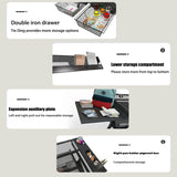 Donfafecuer Adjustable Drafting Table for Adults Professional Art Table 2 Storage Drawers Height Adjustable Home Office Reading Painting Tempered Glass Top Modern Black Design Doeqkue