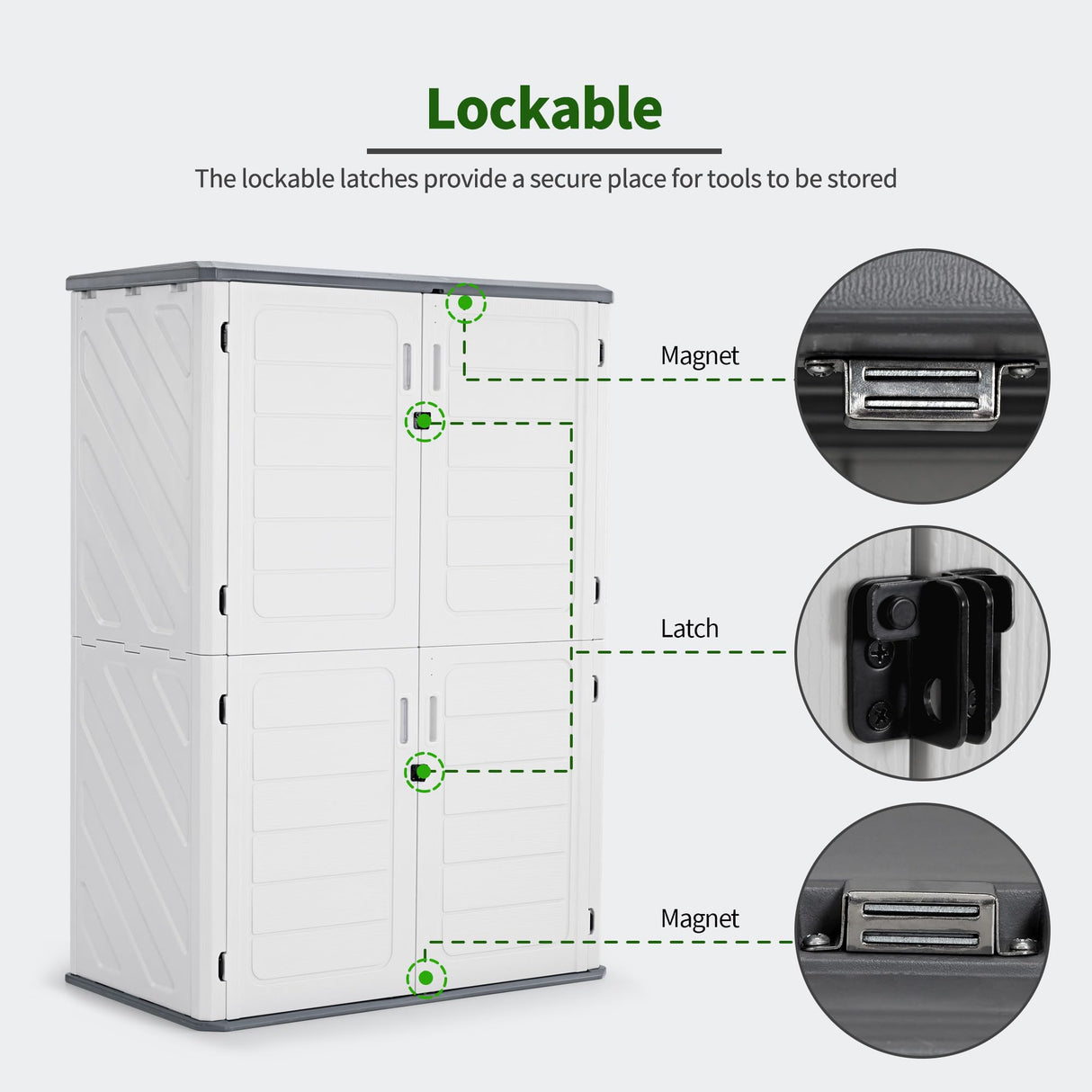 Macrout Plastic Storage Shed 4.3 x 2.5 ft, Waterproof Outdoor Storage Cabinet with Floor, Resin Shed for Garden and Patio (Included Metal Shelves) M MACROUT