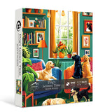 PICKFORU Dog Puzzles for Adults 1000 Pieces, Vintage Puppy Jigsaw Puzzle Houseplant，Unique Living Room Puzzle as Home Art PICKFORU