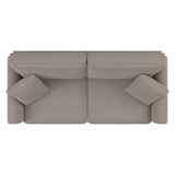 Bush Furniture 73 Inch Living Room Sofa, Pet-Friendly Couch with Fabric Upholstery and Nailhead Trim, Traditional, Coventry Collection, Beige Herringbone Bush Furniture