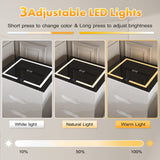 kepptory White Smart Nightstand with Wireless Charging Station & Adjustable LED Lights, High Gloss End Table with 3 Drawers & USB Charging, Bedside Table Organizer for Bedroom Use kepptory