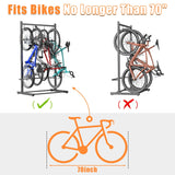 TORACK Garage Freestanding Hanging Bike Stand for Garage, Heavy Duty 4 Bikes Vertical Bike Storage Stand Floor Bike Storage Rack TORACK