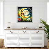 GDYEEH DIY 5D Butterfly Fairy Diamond Art Kits, Round Full Drill Sparkling Moon Diamond Painting Picture, Dreamland Diamond Painting Art Kits Craft for Adults Beginners, Home Wall Decor 12x12 inch GDYEEH