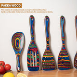 Gudamaye Pakkawood 7-Piece Blue Wooden Cooking Utensils, Wooden Spoons for Cooking, Wooden Spoon Set, Wooden Kitchen Utensil set, Pakkawood Cooking Spoons, Non-Stick Spoon,Pakkawood kitchen utensils Gudamaye