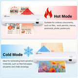 Buyounger Laminator Machine with 10 Laminating Sheets, 9 Inch Laminator Hot & Cold for A4/A5/A6, Thermal Laminating Machine for Home School Office Buyounger