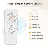 YITAHOME Tropical Ceiling Fan with LED Light and Remote, 52 Inch Outdoor Palm Leaf Fan for Patio with Memory Function, 5 Leaf Blades, Reversible DC Quiet Motor, for Porch, Farmhouse, Indoor YITAHOME