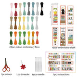 FREEBLOSS 6 Set Cross Stitch Bookmark Kit Cross Stitch Kit Cute Stamped Embroidery Bookmark with Instruction for Adults DIY Stitching Kits 8''x2.4'' FREEBLOSS