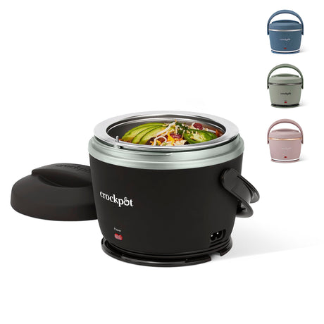 Crock-Pot Electric Lunch Box, 20-Ounce Portable Food Warmer, Black Licorice, Perfect for Travel, On-the-Go & Office Use | Stylish, Spill-Free & Dishwasher-Safe | Ideal Men & Women's Gifts Crock-Pot