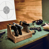 DGWJSU Pistol Rack Gun Safe, Real Wood Handgun Rack Holder for Gun Cabinet Accessories, Rustic Style Gun Rack Organizer for Nightstand, Gifts for Men DGWJSU