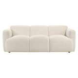 Sierra Modern 83 in. Ivory Boucle Handcrafted Contemporary Sofa for Living Room or Couch for Family Room with Rounded Arms Armen Living