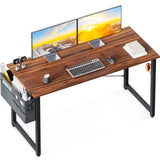 ODK Computer Desk Large Office Desk, 48 Inch Gaming Desk with Storage, Modern PC Desk Work Table with Headphone Hook for Home Office, Deep Brown ODK