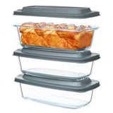 M MCIRCO 6-Piece Glass Loaf Pan with Lids Set, Meatloaf Pan With Airtight Lids, Loaf Pan For Bread, Cake, Pastries, Easy Grip, Fridge-to-Oven (1800ML/1.9Qt/ 7.2 Cups) M MCIRCO