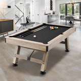 VEVOR Billiards Table, 7 ft Pool Table, Adjust Legs Stable Billiards Table, Pool Table Set Includes Balls, Cues, Chalks and Brush, Wood Color with Black Cloth, Perfect for Family Game Room Kids Adults VEVOR