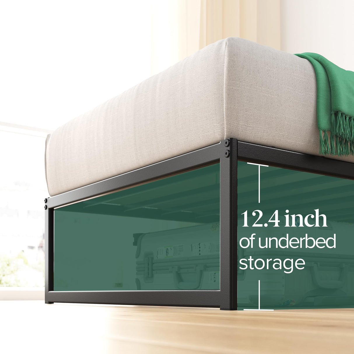 ZINUS ABEL 14 Inch Platform Bed Frame, Steel Slat Support, Easy Assembly, No Box Spring Needed, Eco Friendly WonderBox(TM) Packaging, Black, Twin ZINUS