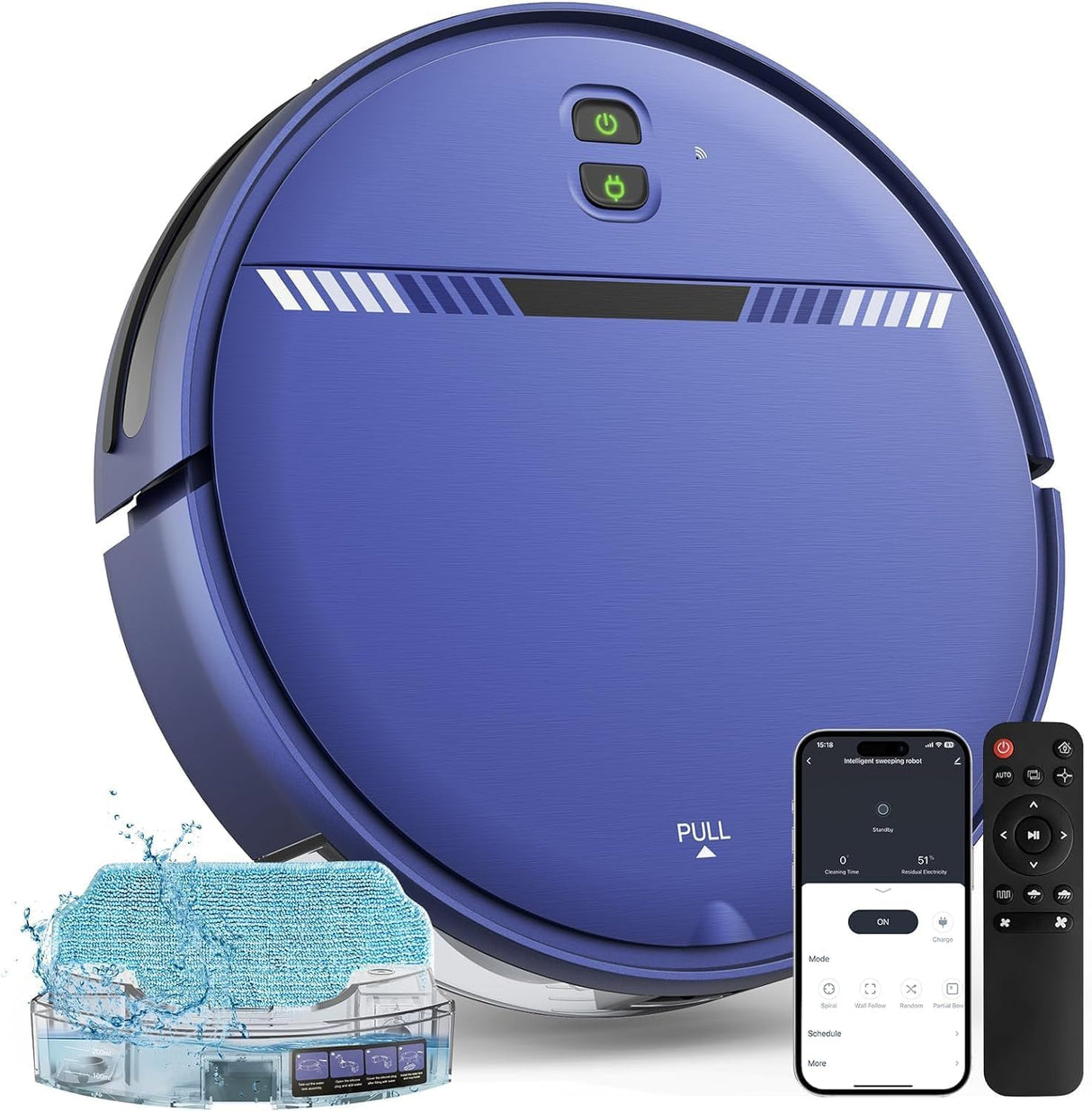 Robot Vacuum and Mop Combo, WiFi/App/Voice, Robotic Vacuum Cleaner with Schedule, 2 in 1 Mopping Robot Vacuum with Water Tank and Dustbin, Self-Charging, Slim, Ideal for Hard Floor, Pet Hair, Carpet XIEBro Life