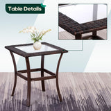 Niubya 3 Piece Wicker Rocking Chair Patio Furniture Sets, Outdoor Wicker Bistro Rattan Chair Conversation Sets with Cushions and Coffee Table, Beige and Brown Niubya