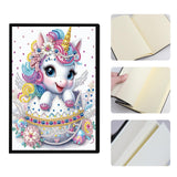 JISHSHAY Diamond Art Notebook Journal Diamond Painting Note Book Gem Art Sketchbook Gem Painting Diary Mosaic Kits for Adults Blank Notebook with Special Shaped 14.5×21cm/5.7×8.26in Unicorn JISHSHAY