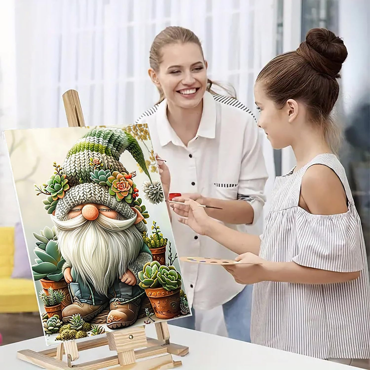 Easy Paint by Numbers Kit for Adults Beginner, Gnome Adult Paint by Number Kits on Canvas, DIY Painting with Numbers for Adults, Acrylic Simple Oil Paint by Number Kits for Home Wall Decor 16x20 In BYGFHLYW