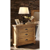 Maykoosh Rococo Radiance Durable Wood Nightstand with 3 Drawers, Floor Mountable, Gunmetal Finished Cup Pulls - 17" D x 32" W x 31" H Maykoosh