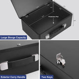 IUZIT Fireproof Document Box with Key Lock, Fire Resistant Safe Storge Box Security Chest for Valuables, Documents, Passport, Cash, Pistols, Exterior Size 12.7 x 8.7 x 4.6 Inch IUZIT