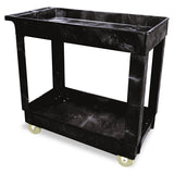Rubbermaid Commercial 9T6600BLA Service/Utility Cart Two-Shelf 17w x 34d x 31h Black Rubbermaid