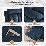 Consofa Power Reclining Sofa with Heat and Massage, Electric Reclining Couch with Drop Down Table,Cup Holders, Dual Ports, Wall Hugger Recliner Sofa for Living Room,Home Theater (Blue, Sofa) Consofa