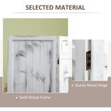 HOMCOM 5.5' Tall 4-Panel Room Divider and Folding Privacy Screen, Woodgrain Freestanding Privacy Divider, Partition Wall, Rustic White HOMCOM