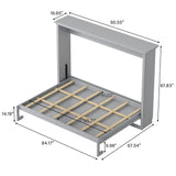 PVWIIK Queen Size Murphy Bed,Wall Bed Frame Folding into Cabinet Design for Small Space,Bedroom,Guest Room,Gray PVWIIK