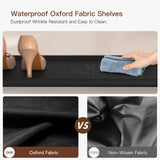 usikey Shoe Rack, 4 Tier Shoe Storage Organizer with 2 Drawers, Metal Shoe Shelf for 12-15 Pairs of Shoes, with 3 Fabric Shelves and Wooden Top, Shoe Stand for Closet Entryway, Rustic Brown usikey