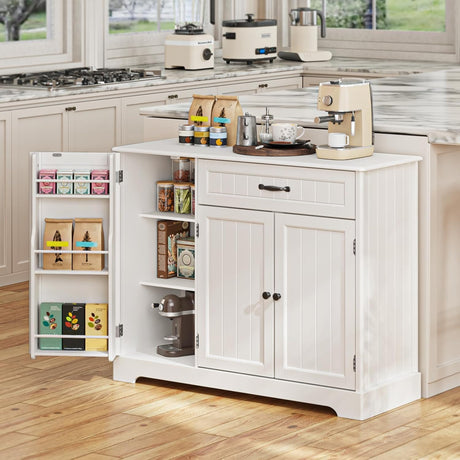 Gizoon Kitchen Sideboard Buffet Cabinet with Storage Small Coffee Bar Cabinet with Drawer, Kitchen Pantry Storage Cabinet with Door and Shelves for Bathroom and Living Room Gizoon